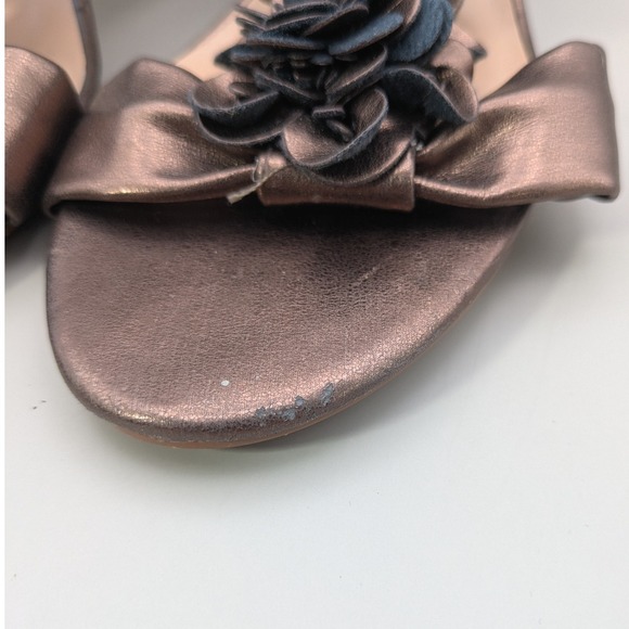 Patrizia By Spring Step Quinteel Floral Copper Dark Blue Open Toe Heels‎ Size 9 - Picture 2 of 11